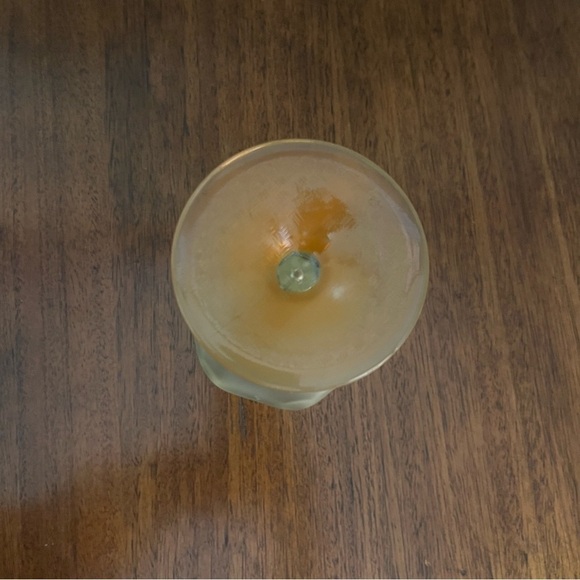 Vintage LIBBEY Frosted
Sundae Glass with Scalloped Rim Yellow & Orange Base - Picture 14 of 14